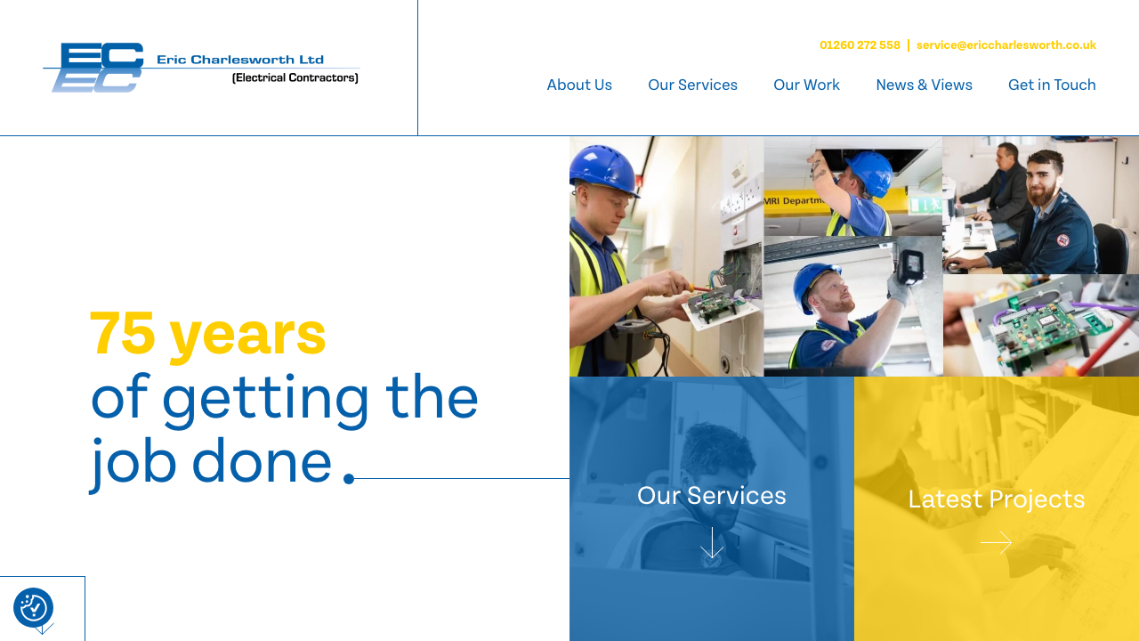 ERIC CHARLESWORTH (ELECTRICAL CONTRACTORS) LIMITED website preview