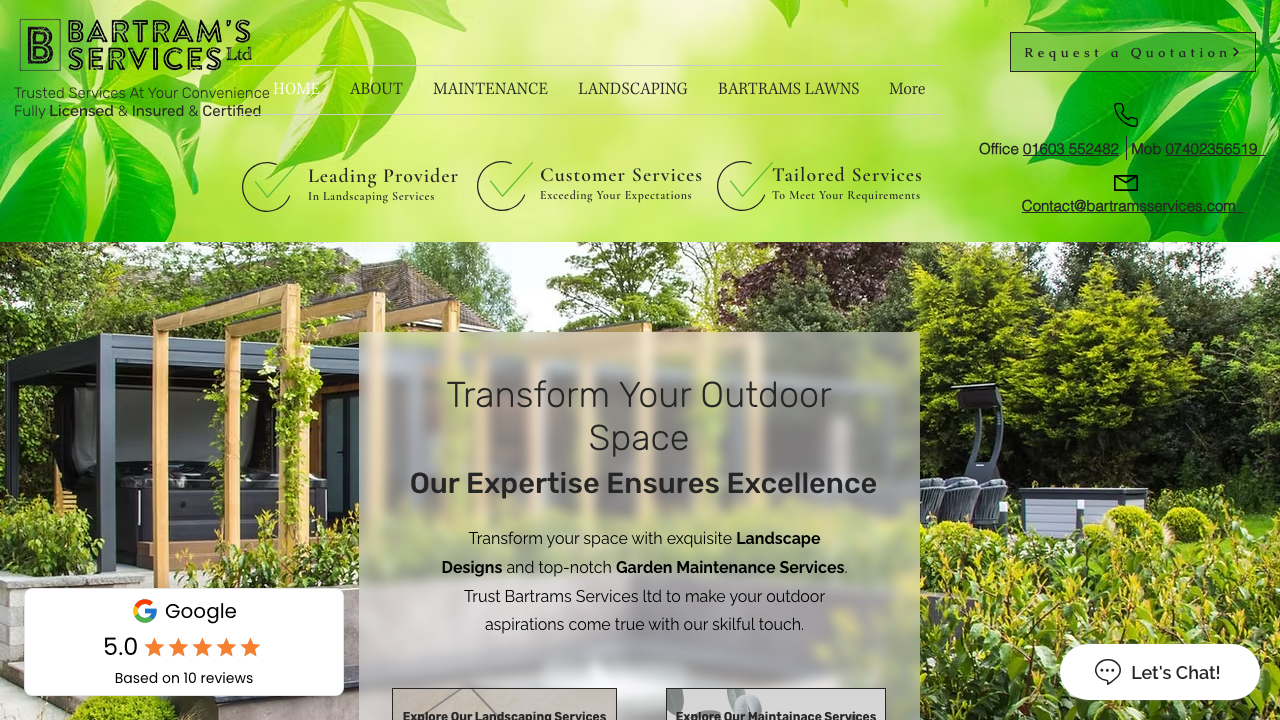 BARTRAMS SERVICES LTD website preview