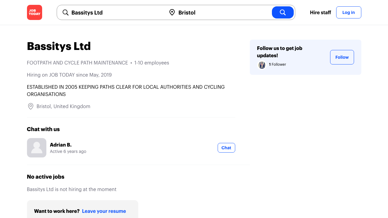 BASSITYS LIMITED website preview