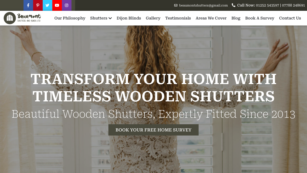 BEAUMONT SHUTTERS AND BLINDS LIMITED website preview
