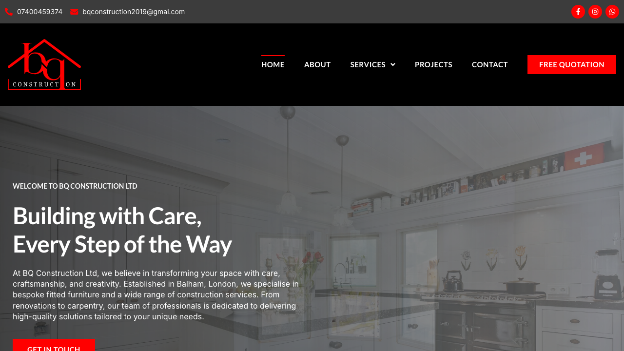 BQ CONSTRUCTION LTD website preview