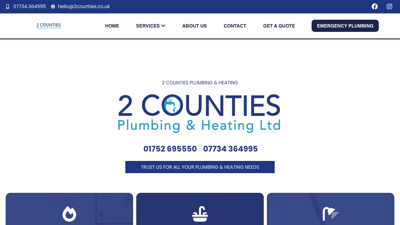 2 COUNTIES PLUMBING & HEATING LTD website preview