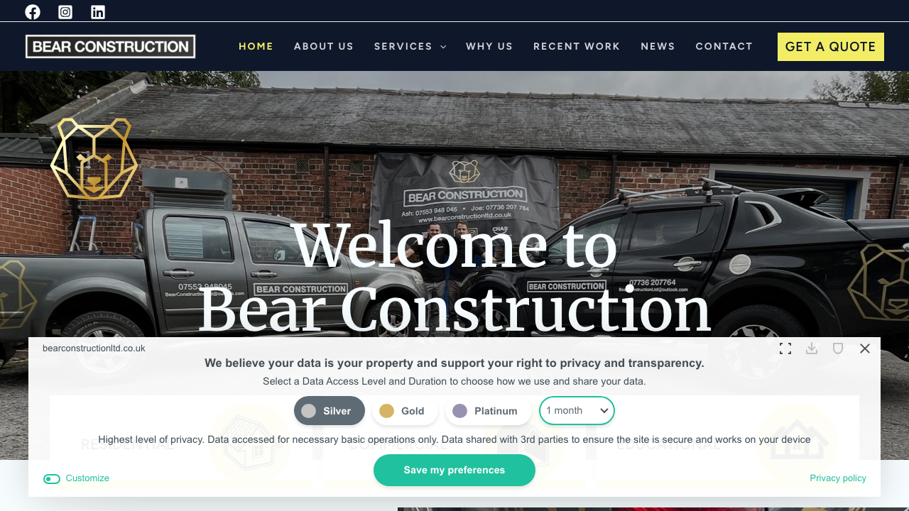 BEAR CONSTRUCTION (YORKSHIRE) LTD website preview