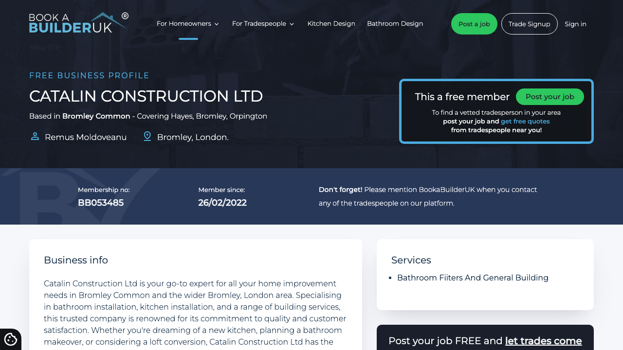CATALIN EXTENSION & REFURBS LTD website preview