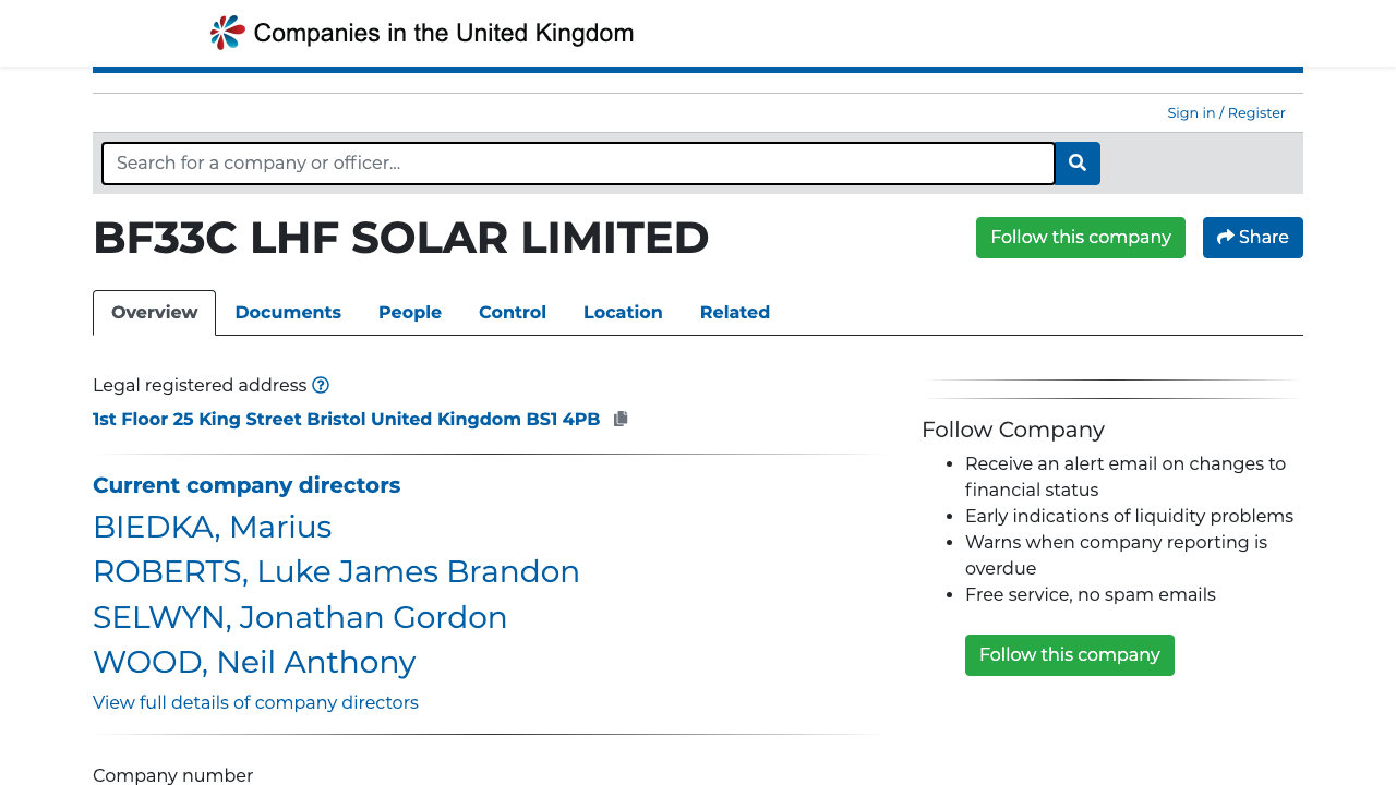 BF33C LHF SOLAR LIMITED website preview