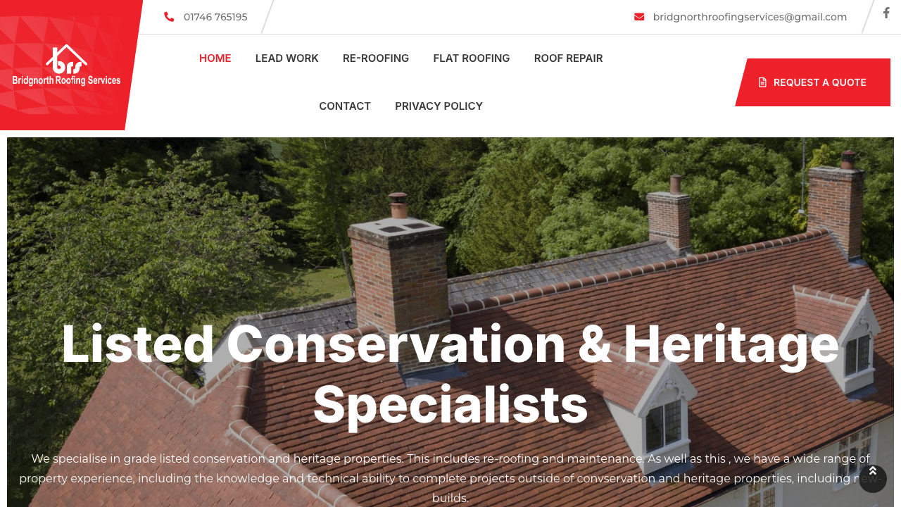BRIDGNORTH ROOFING SERVICES LIMITED website preview