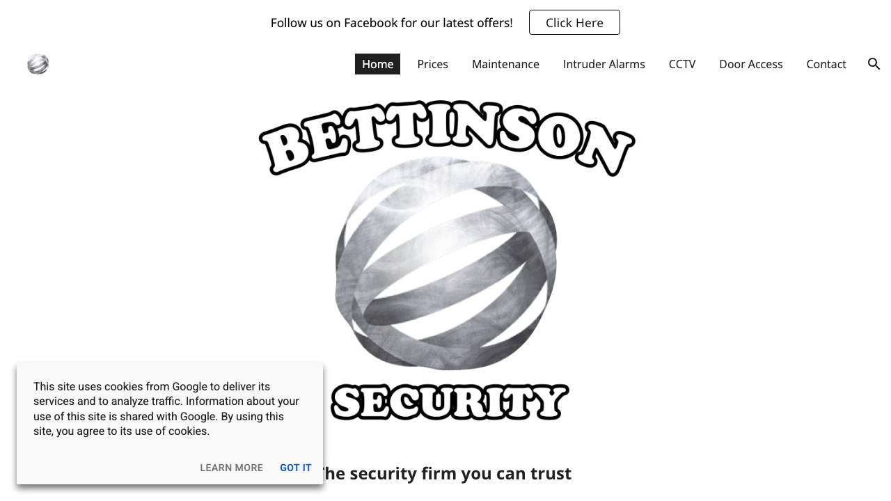 BETTINSON SECURITY SERVICES LTD website preview