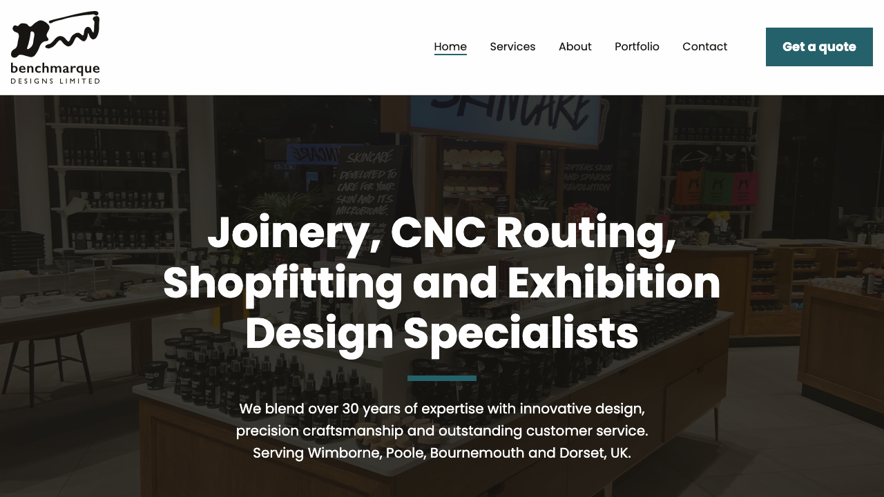 BENCHMARQUE DESIGNS LIMITED website preview