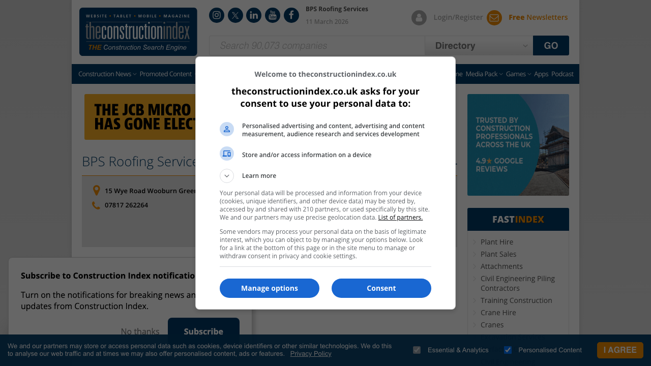 BPS ROOFING SERVICES LIMITED website preview