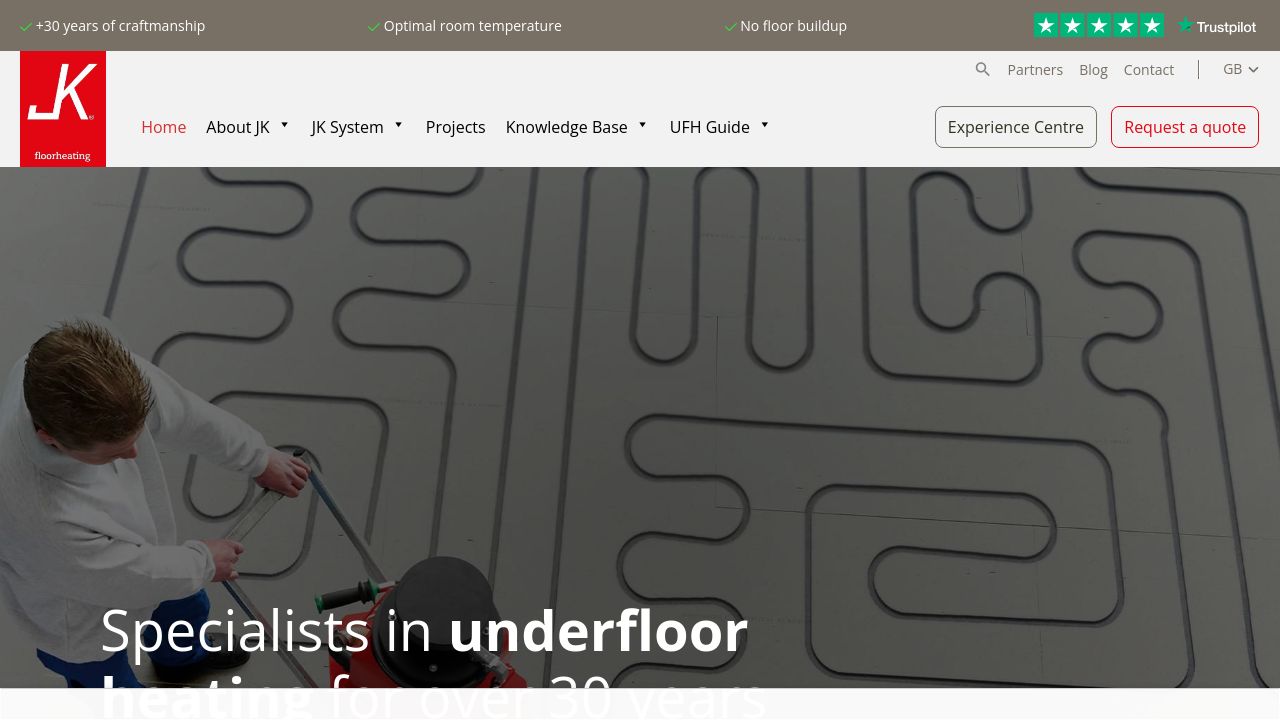 JK FLOORHEATING LTD website preview