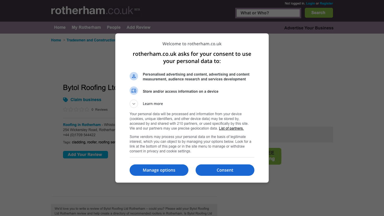 BYTOL ROOFING LIMITED website preview
