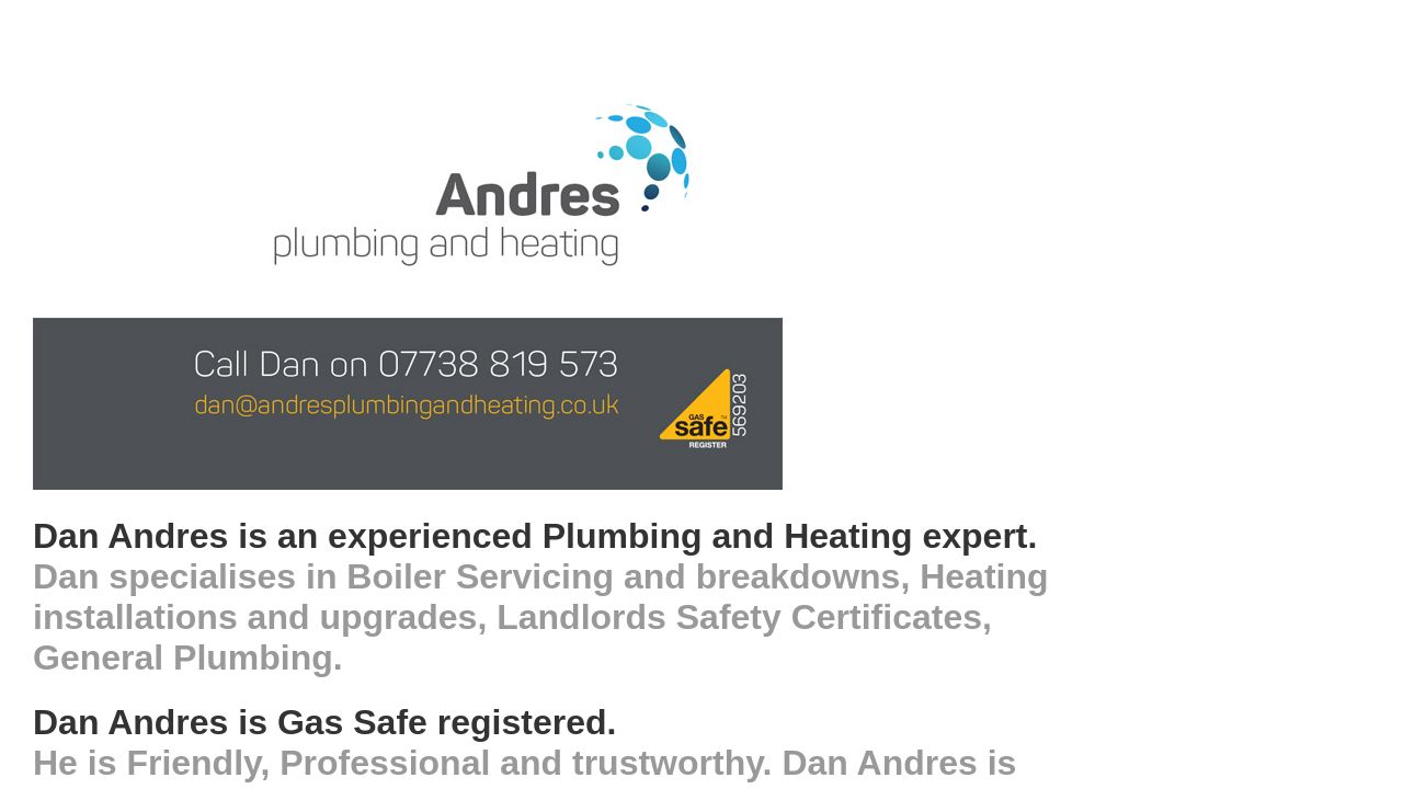 ANDRES PLUMBING AND HEATING LTD website preview