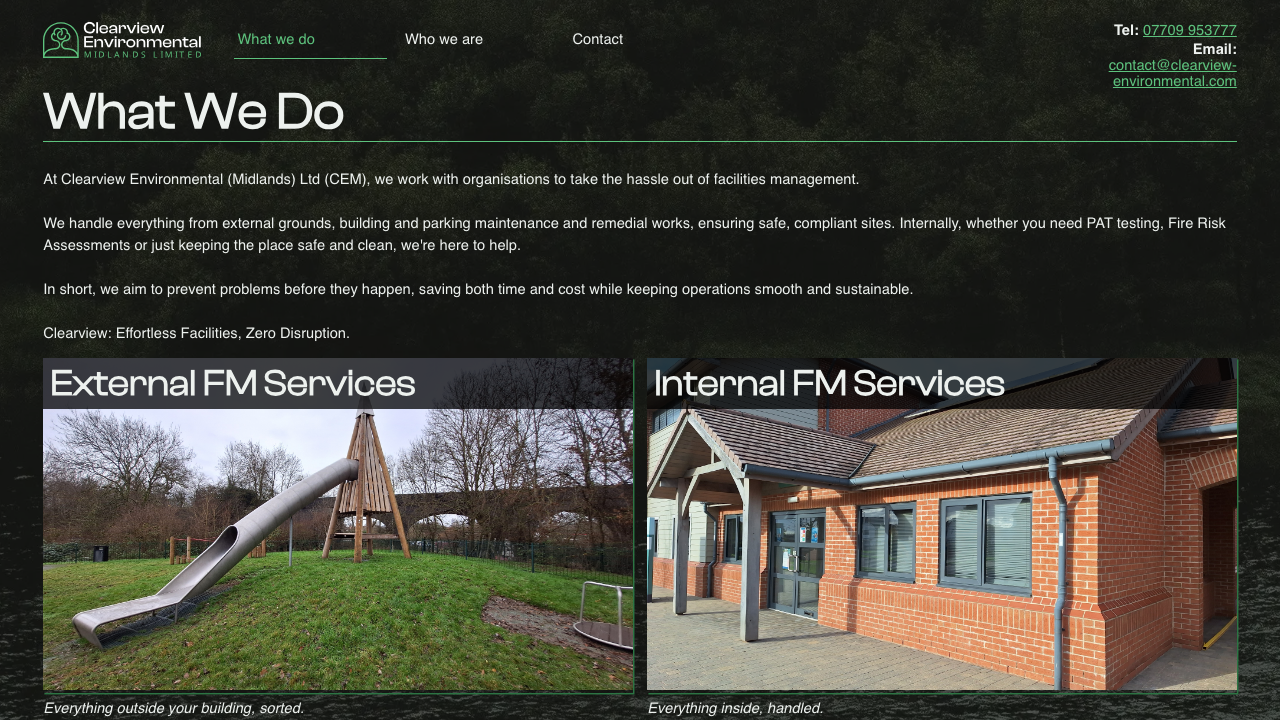 CLEARVIEW ENVIRONMENTAL (MIDLANDS) LIMITED website preview
