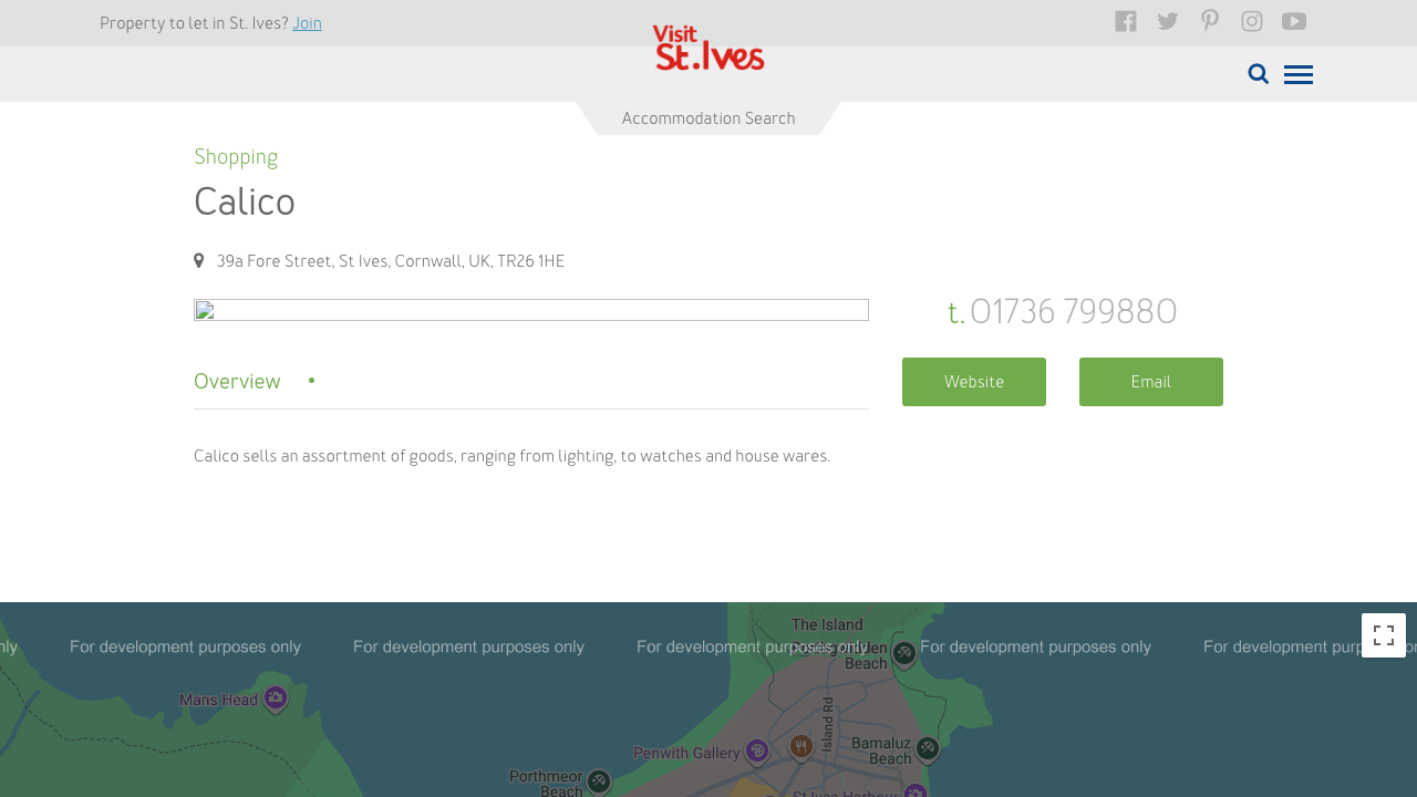 CALICO CORNWALL LIMITED website preview