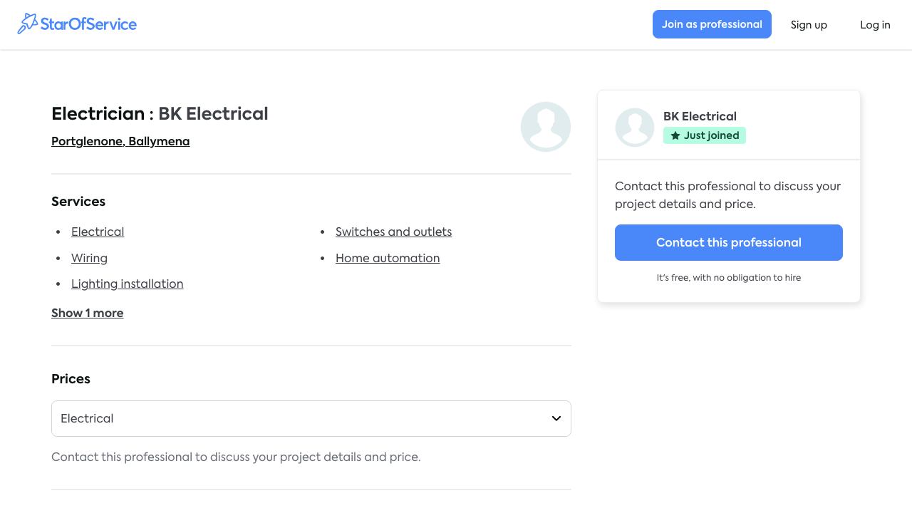 BK ELECTRICAL SERVICES LTD website preview