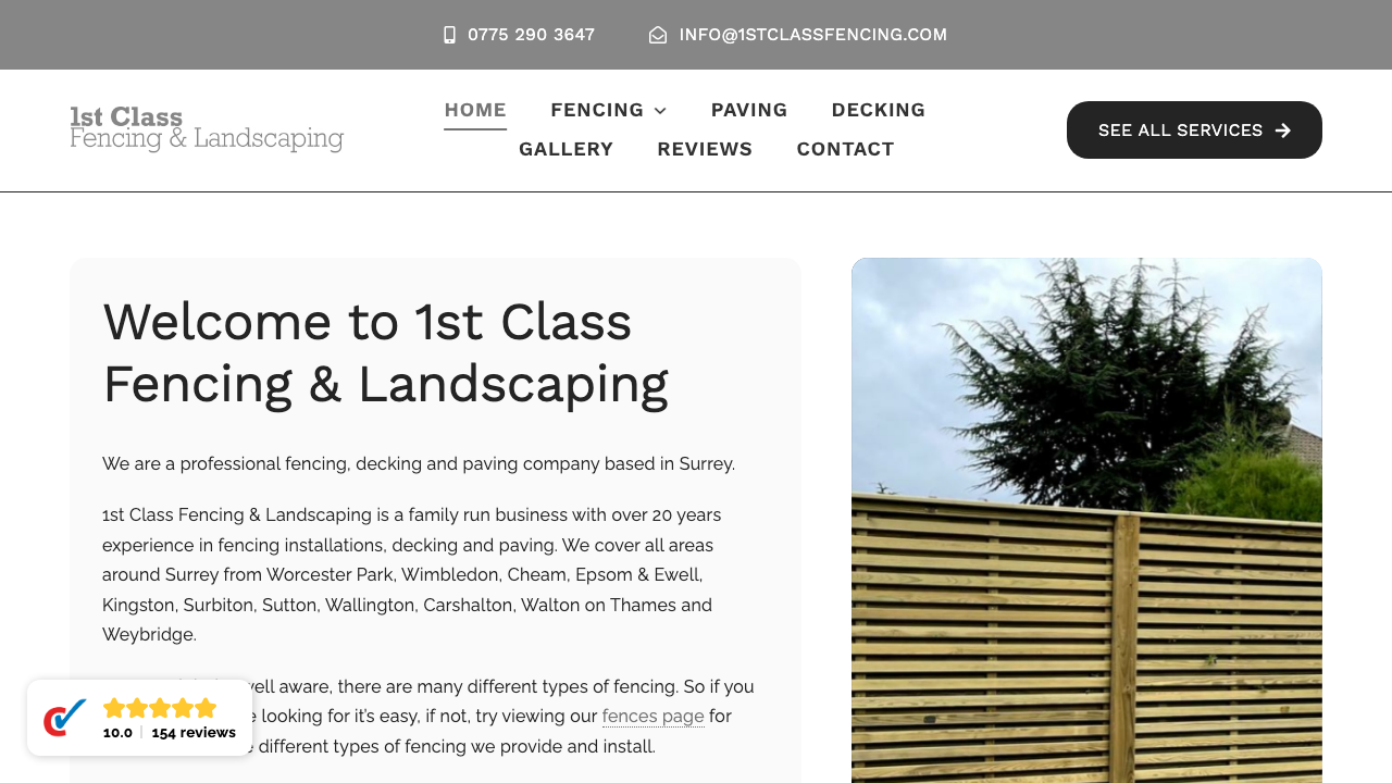 1ST CLASS FENCING & LANDSCAPING LIMITED website preview