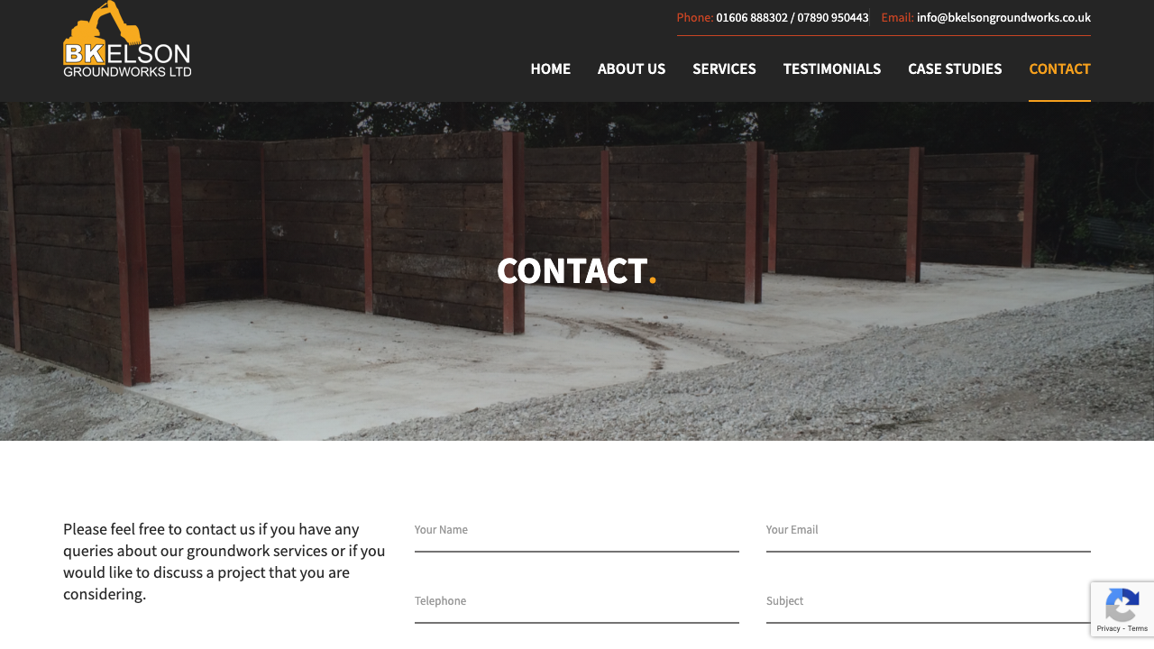 BK ELSON GROUNDWORKS LIMITED website preview