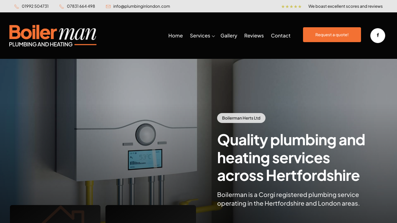 BOILERMAN (HERTS) LIMITED website preview