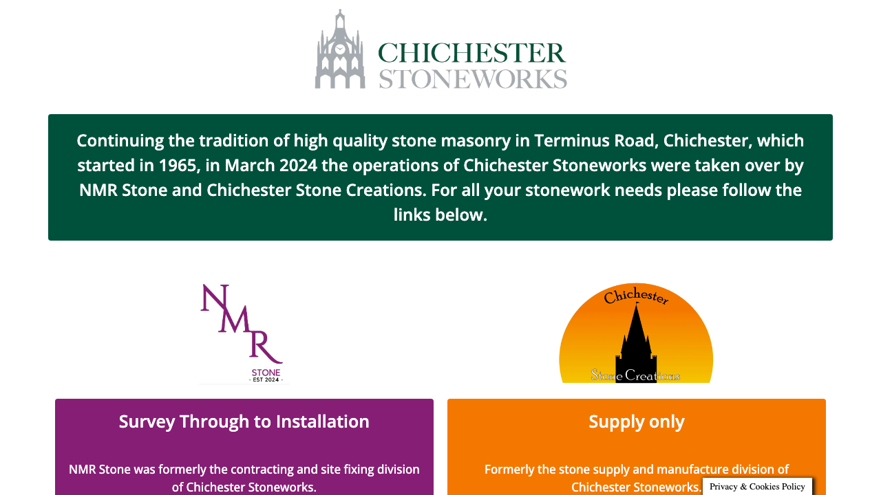 CATHEDRAL STONEWORKS CHICHESTER LIMITED website preview