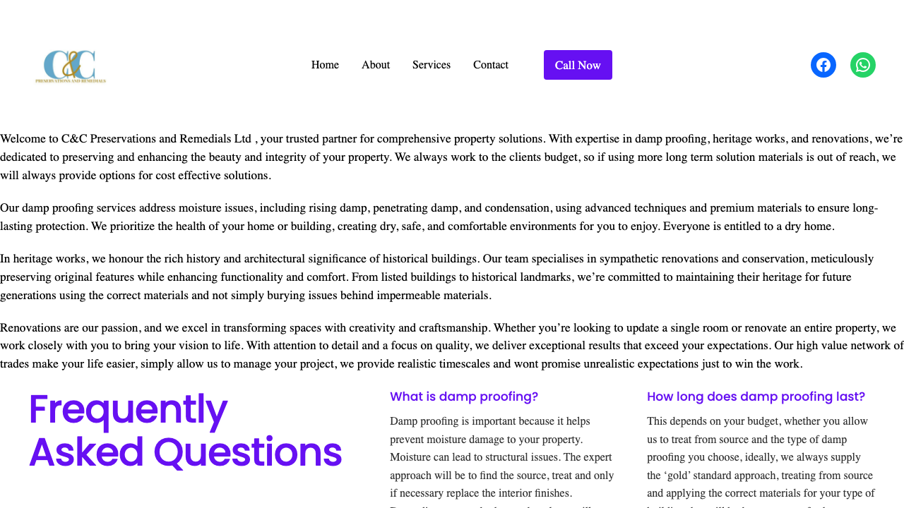 C&C PRESERVATIONS AND REMEDIALS LTD website preview