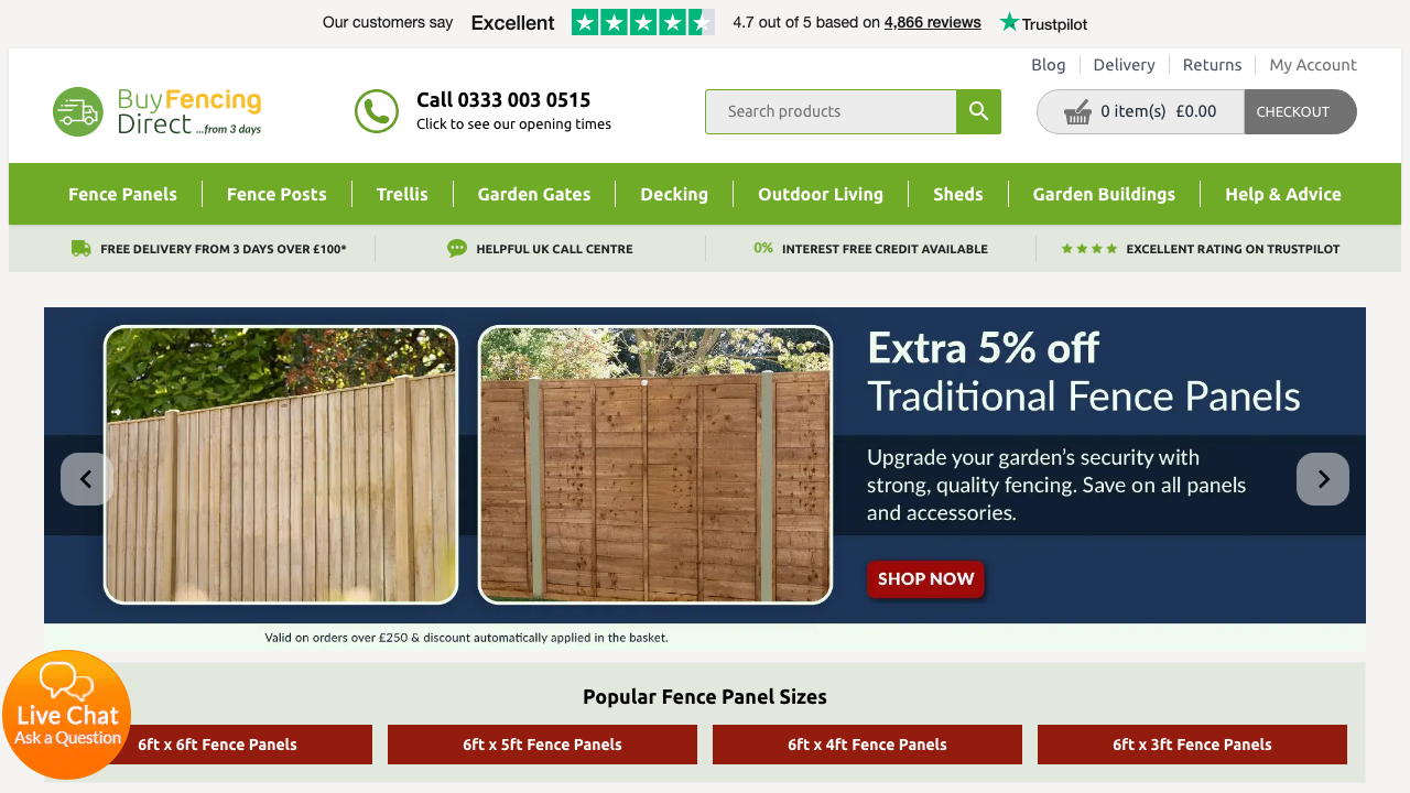 FENCING SUPPLIES LTD website preview