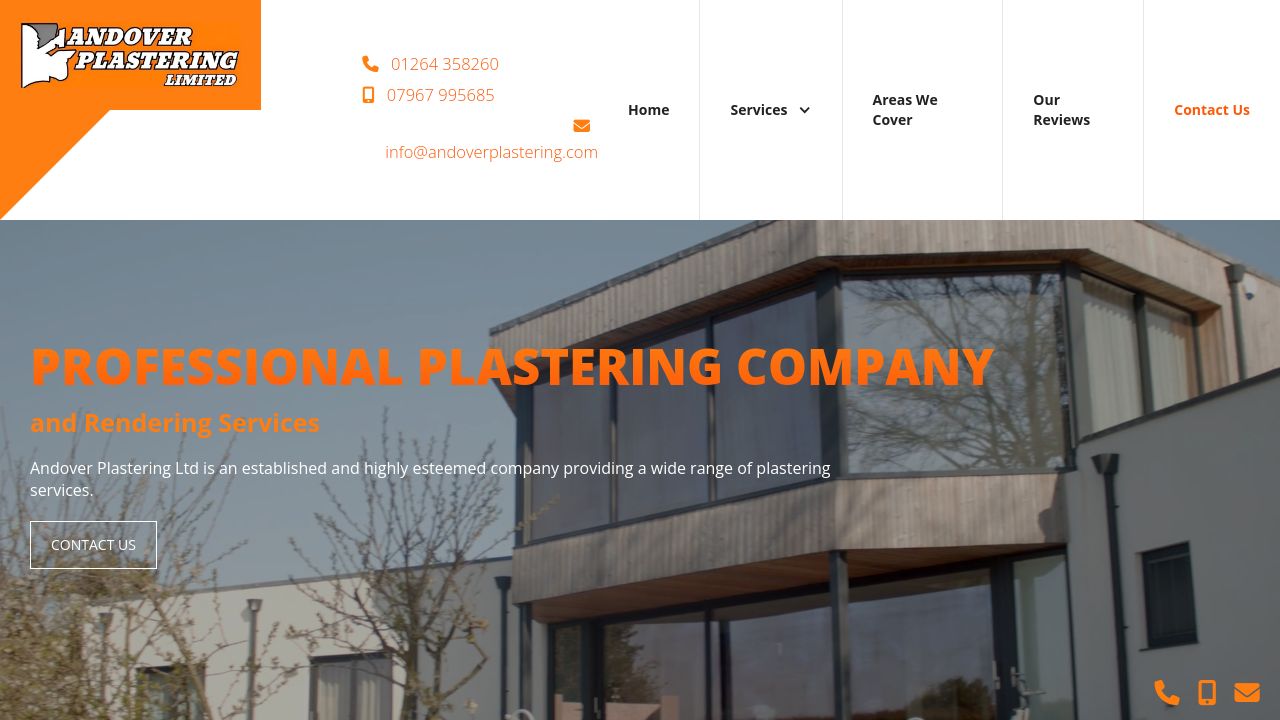 ANDOVER PLASTERING LIMITED website preview