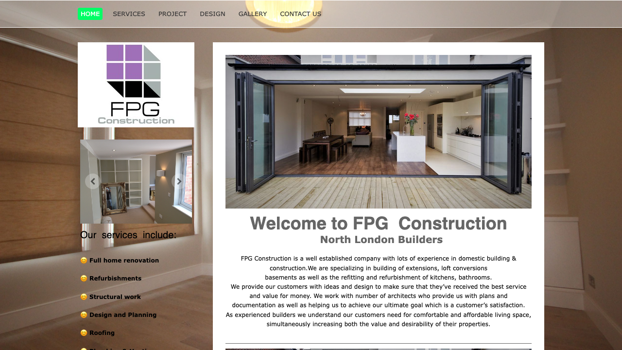 FPG CONSTRUCTION LTD website preview