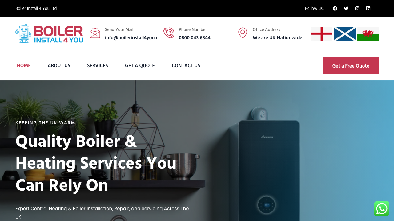 BOILER INSTALL 4 YOU LTD website preview