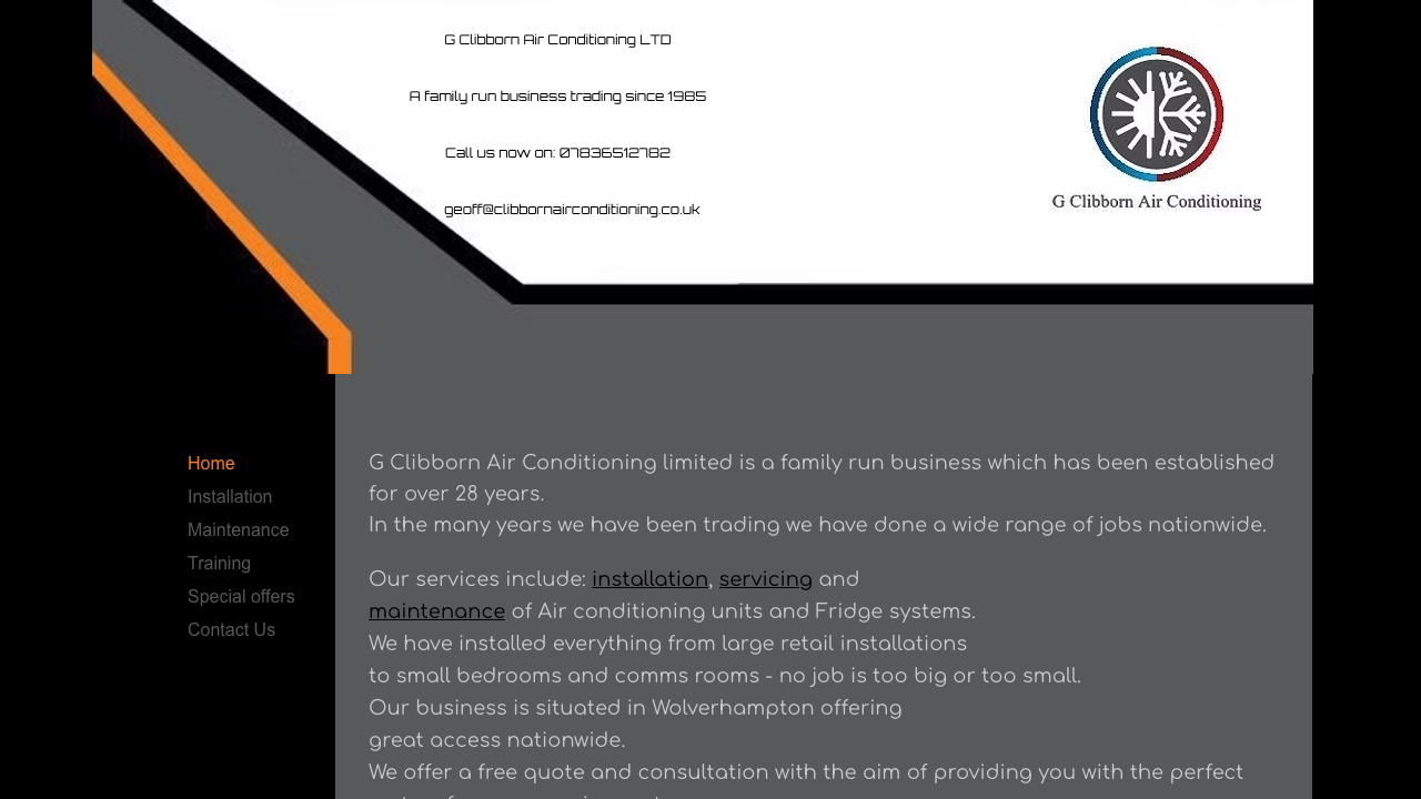 CLIBBORN AIR CONDITIONING LTD website preview