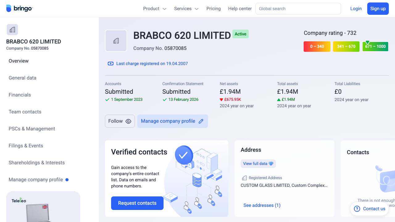 BRABCO 620 HOLDINGS LIMITED website preview