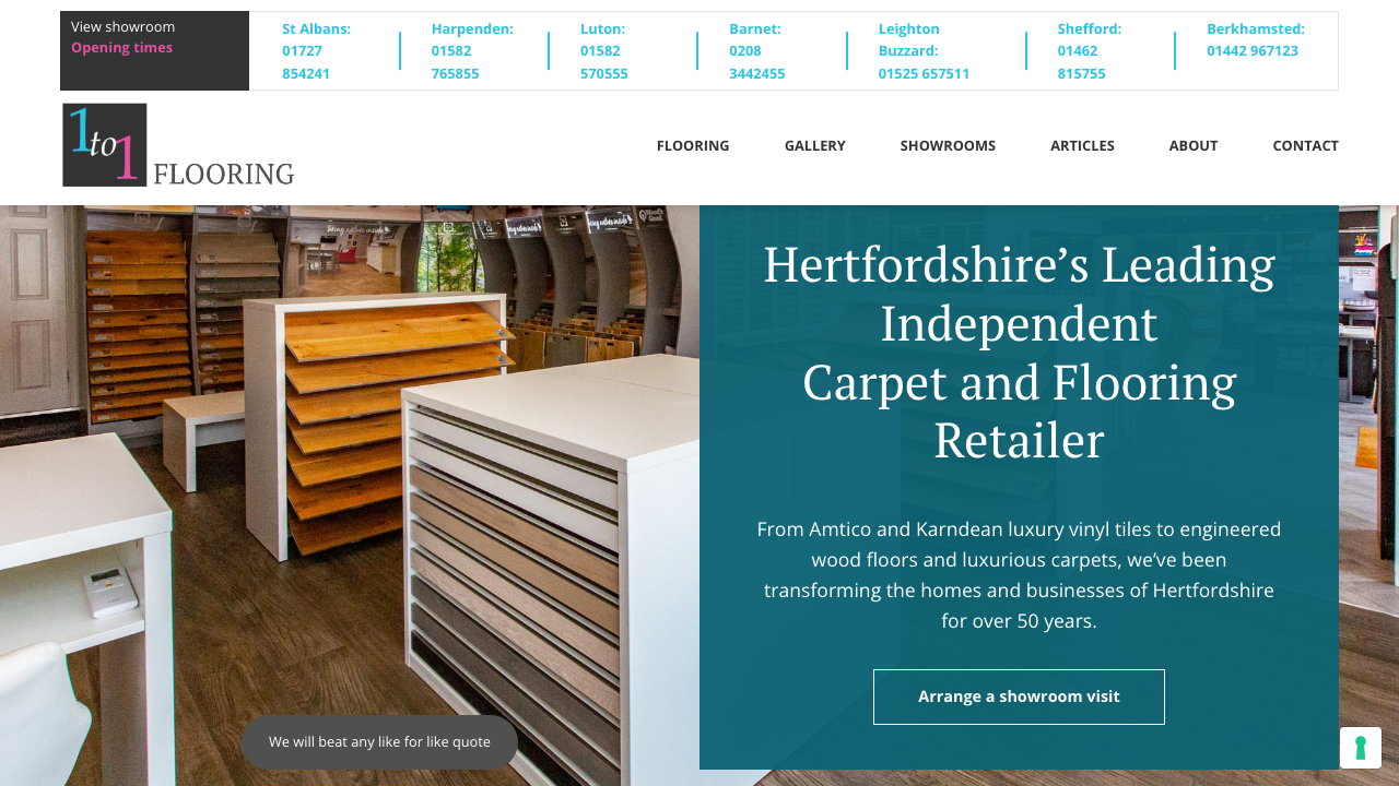 1 TO 1 FLOORING LIMITED website preview