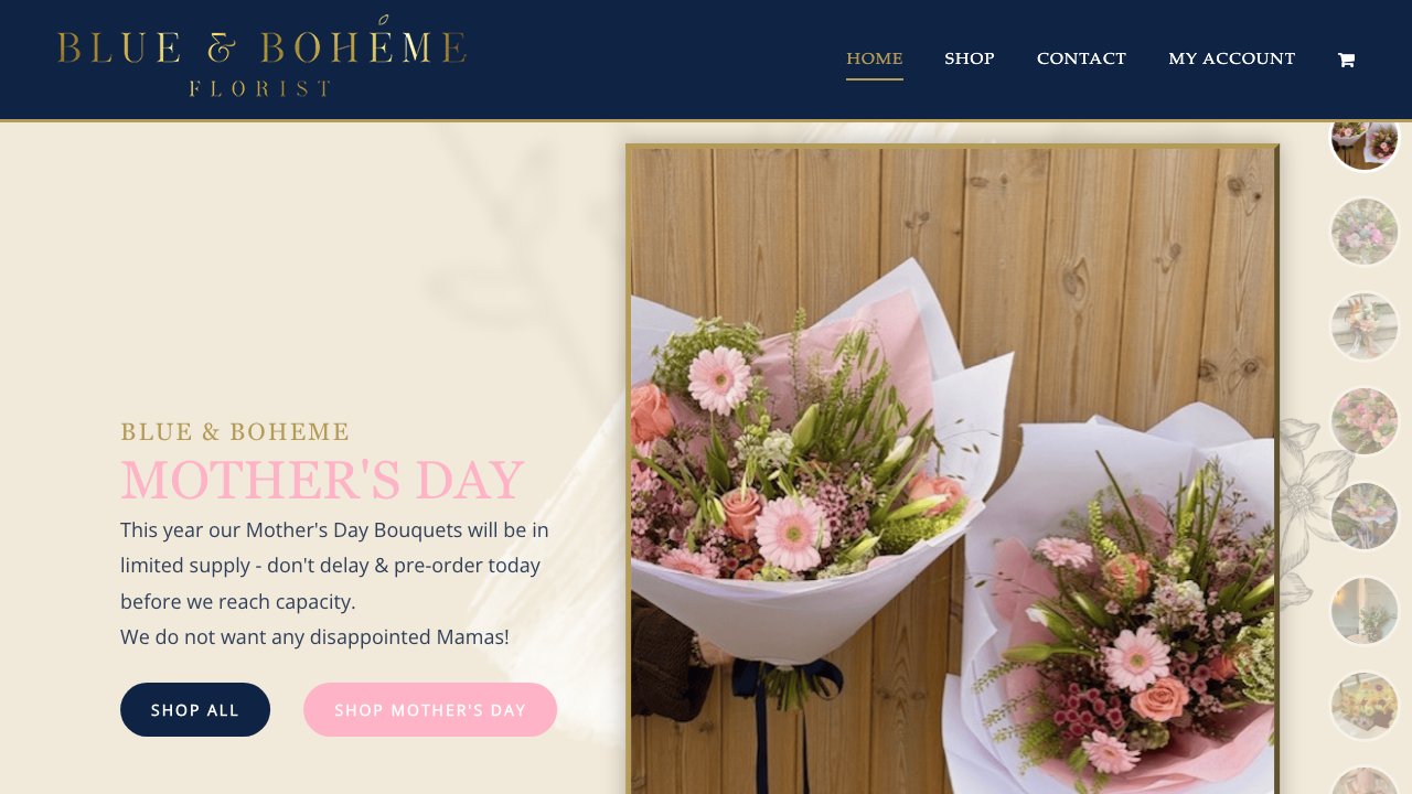 BLUE & BOHEME FLORIST LIMITED website preview