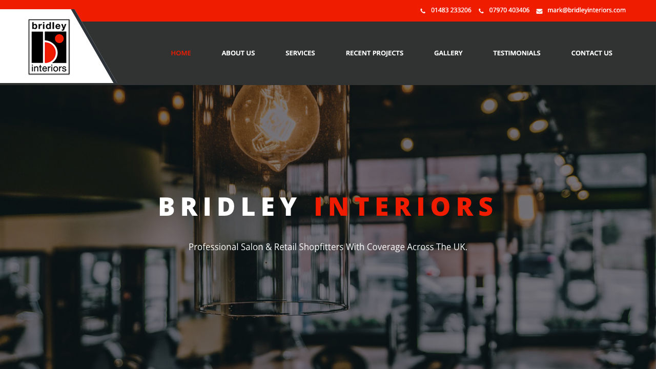BRIDLEY INTERIORS LIMITED website preview