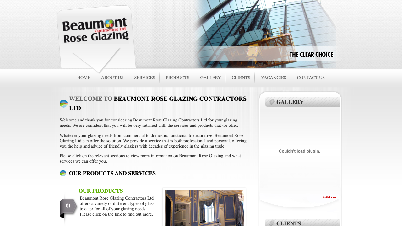 BEAUMONT ROSE GLAZING CONTRACTORS LTD website preview