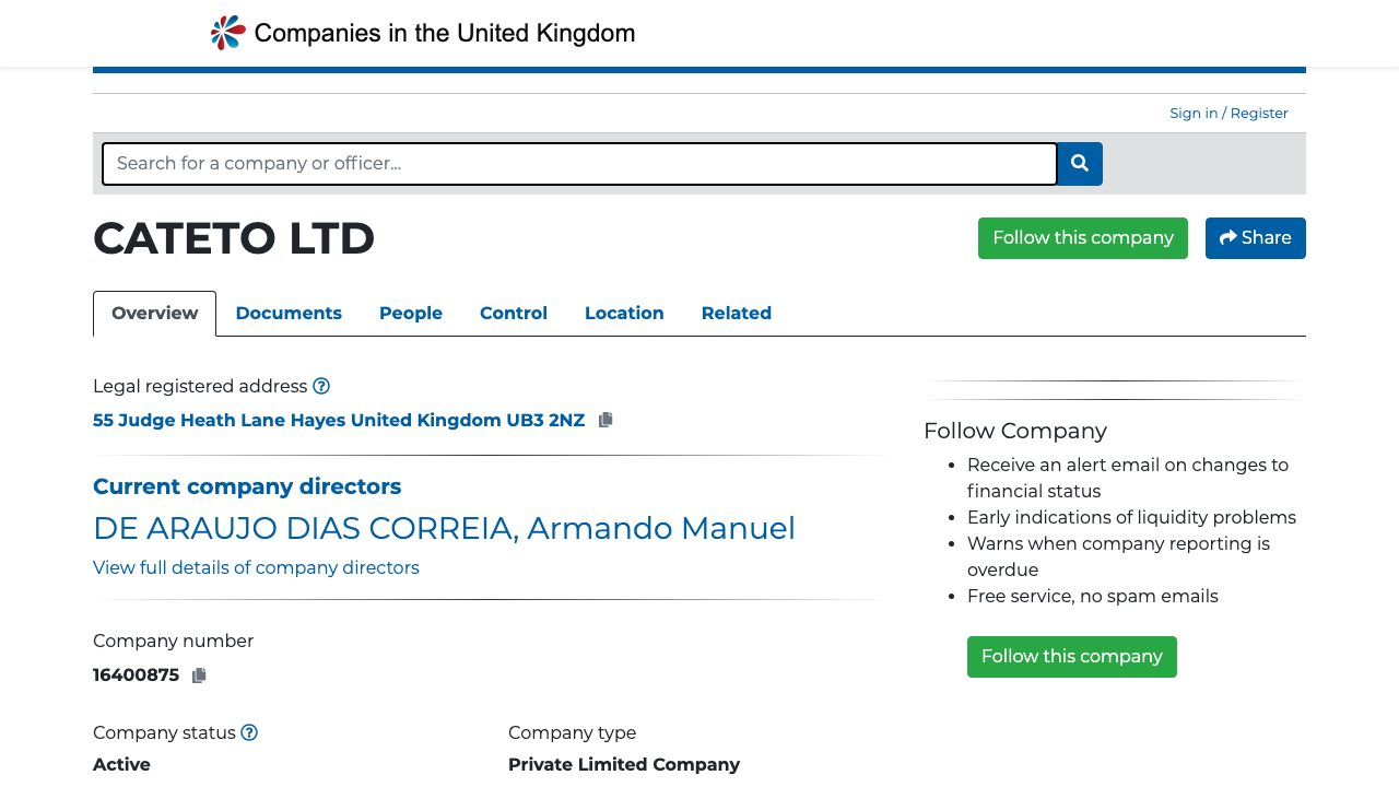 CATETO LTD website preview