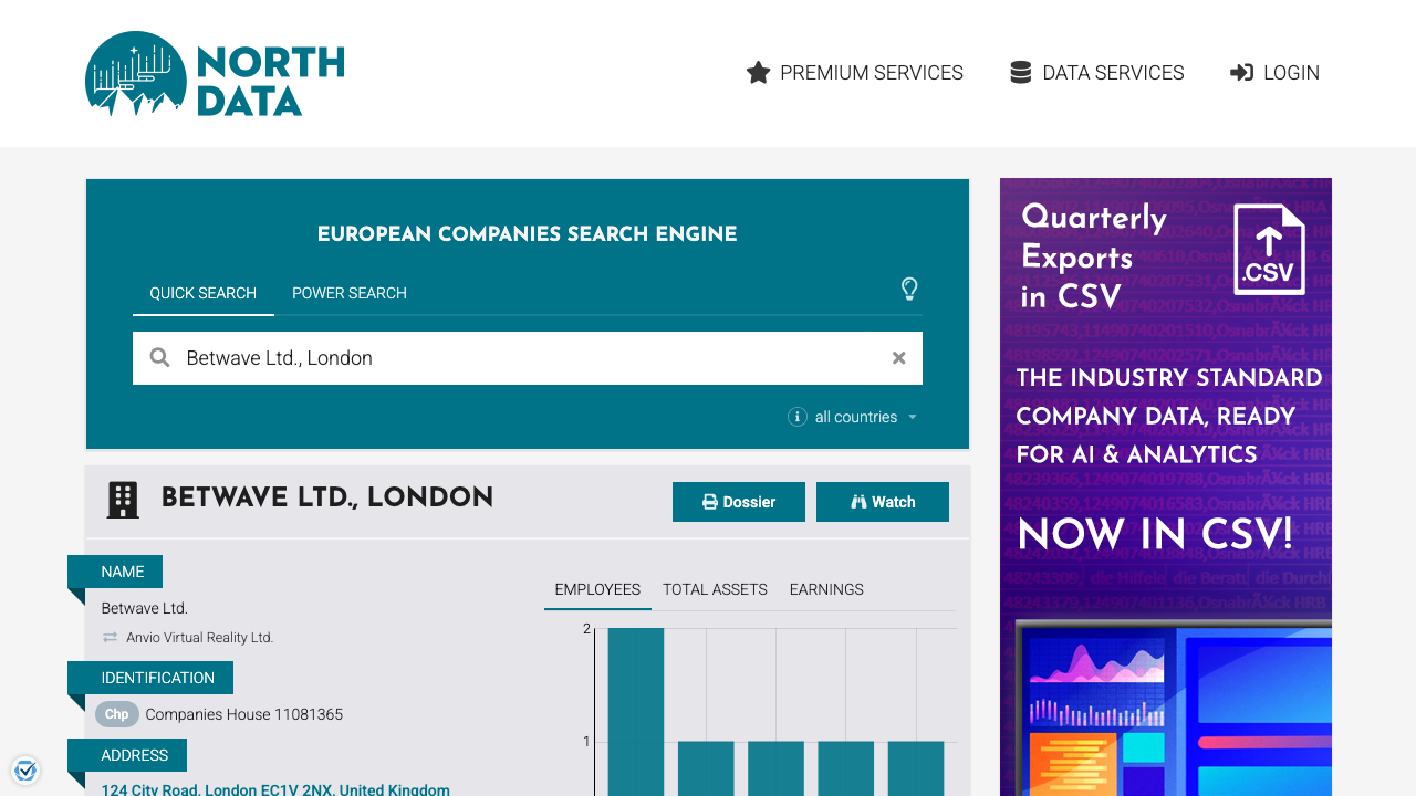BETWAVE LTD website preview