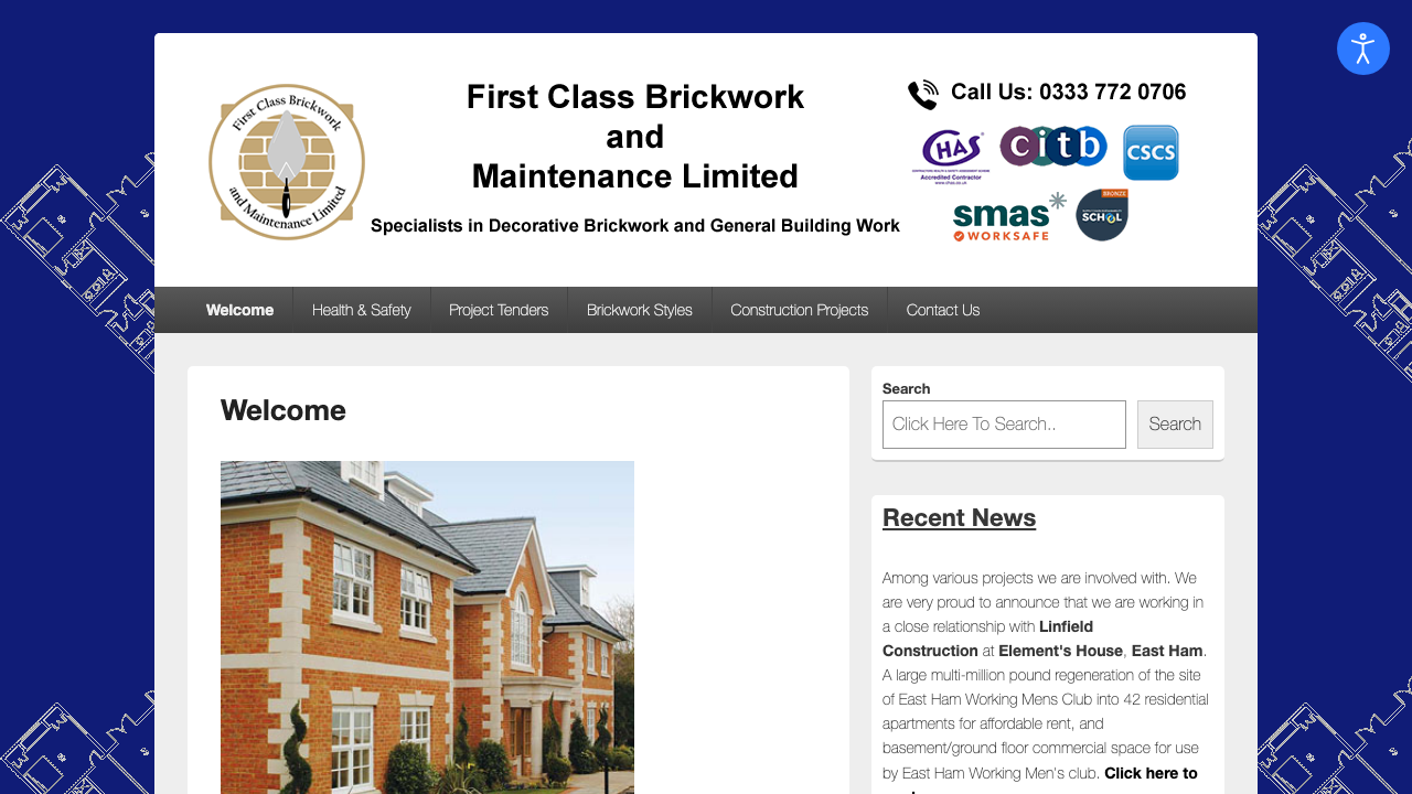 1ST CLASS BRICKWORK AND MAINTENANCE LIMITED website preview