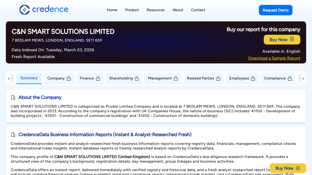 C&N SMART SOLUTIONS LIMITED website preview