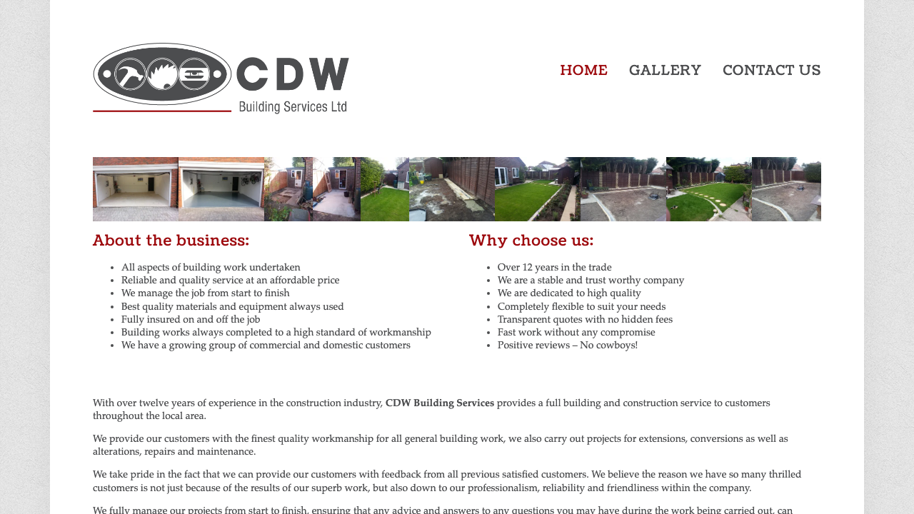 C D W BUILDING SERVICES LIMITED website preview