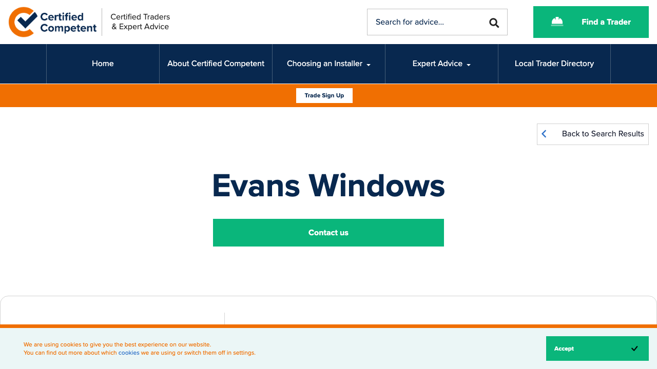 CHRIS EVANS WINDOWS LIMITED website preview