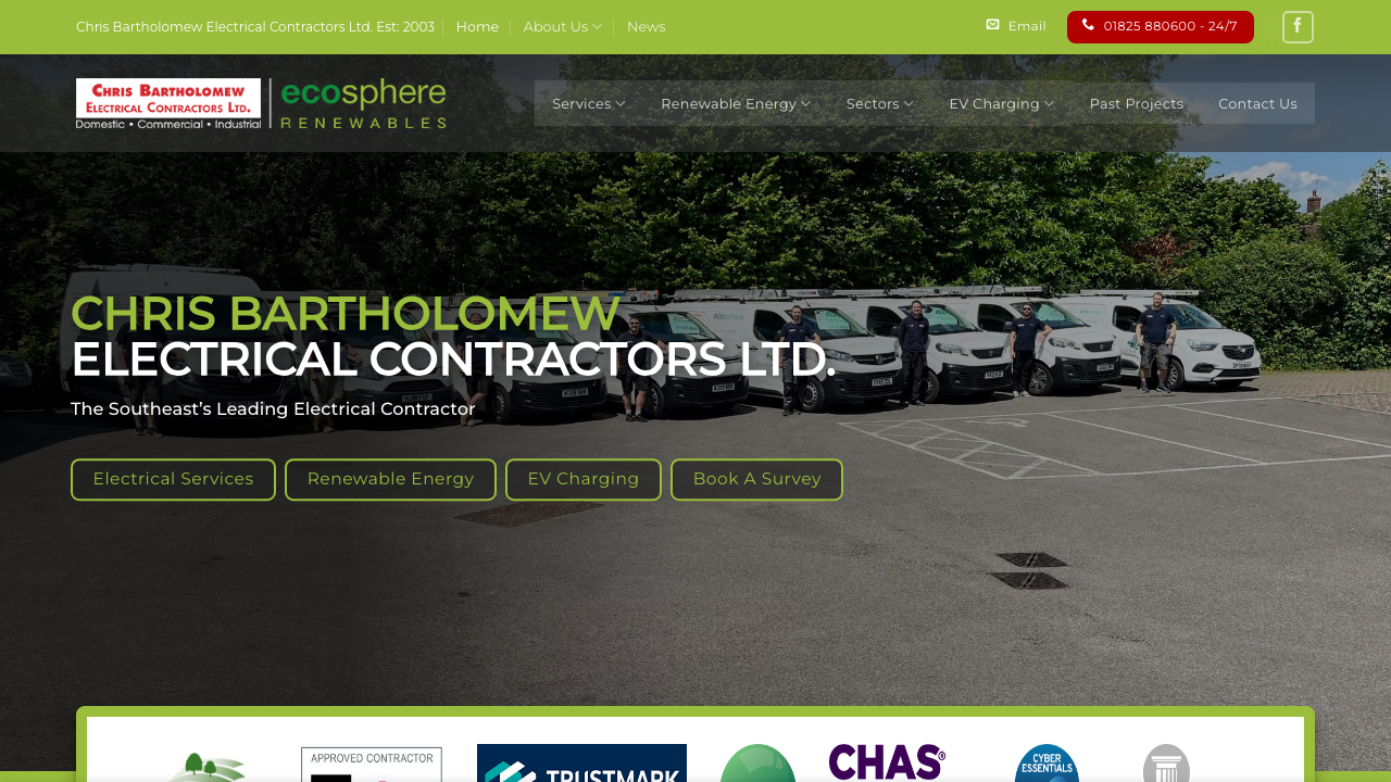 CHRIS BARTHOLOMEW ELECTRICAL CONTRACTOR LIMITED website preview
