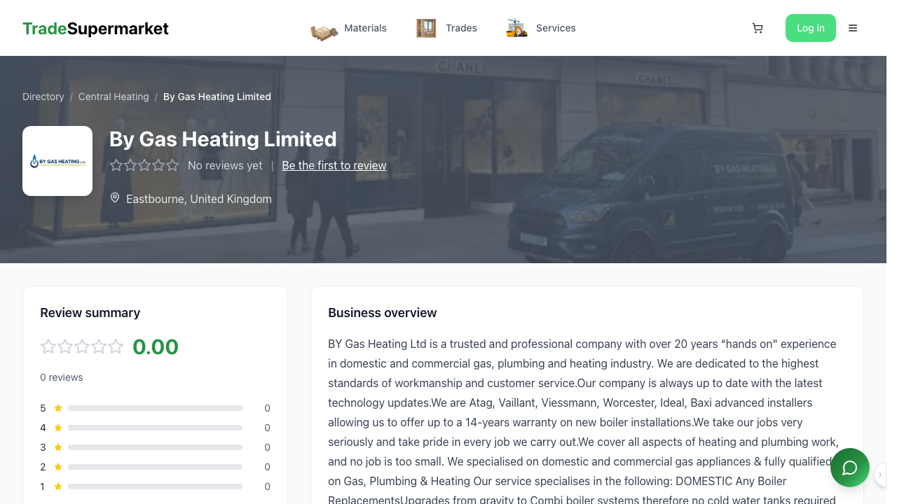 BY GAS HEATING LIMITED website preview