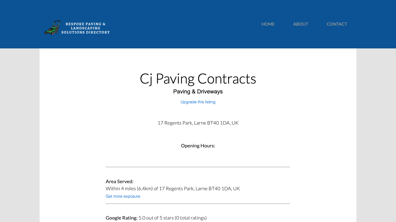 CJ PAVING CONTRACTS LTD website preview