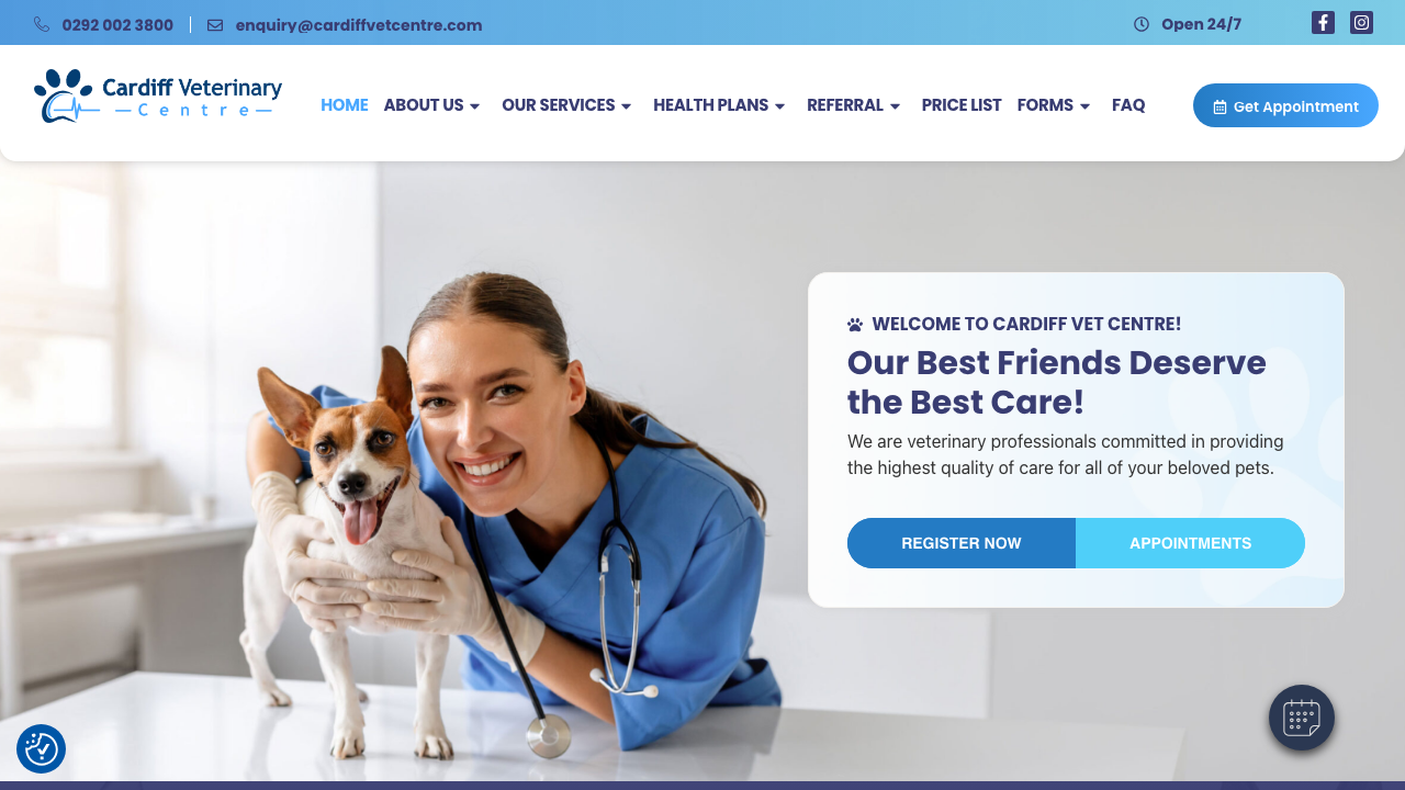 CARDIFF PET CENTRE LTD website preview