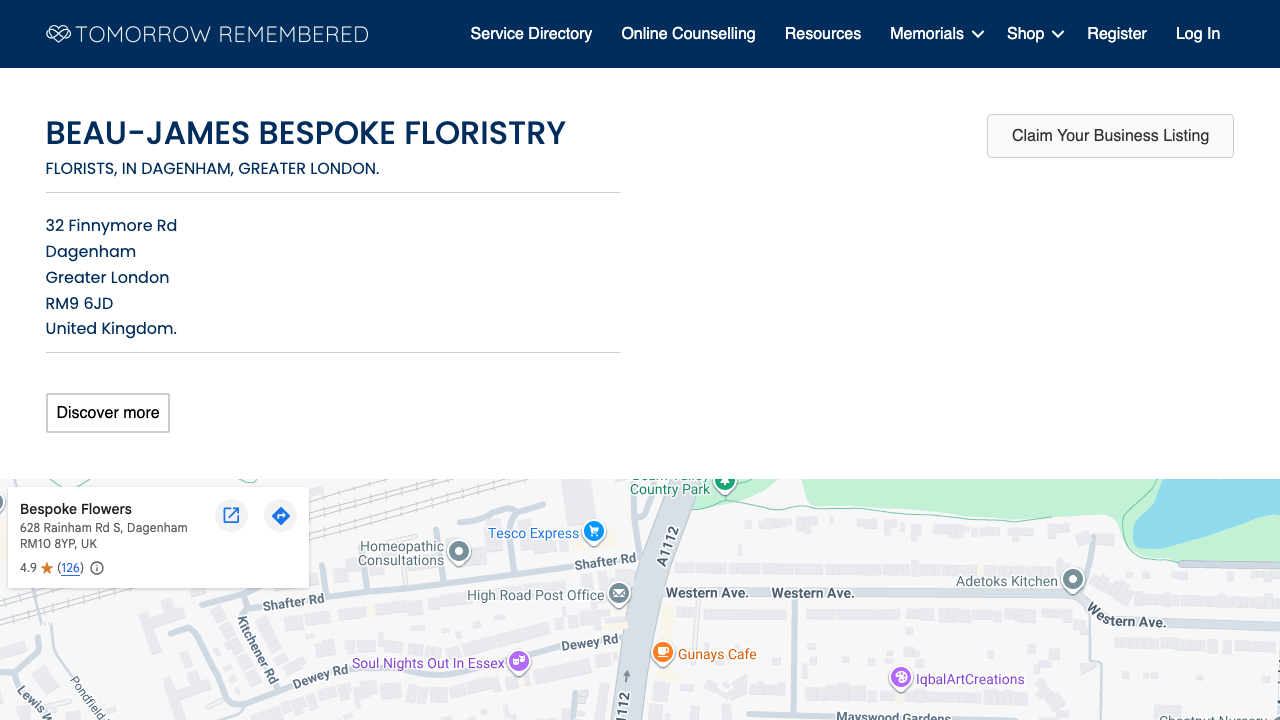 BEAU-JAMES FLORISTRY LTD website preview