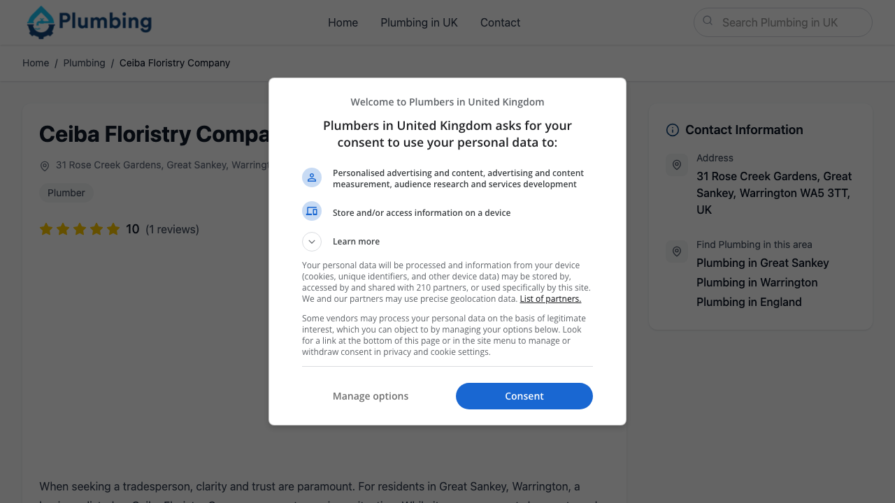 CEIBA FLORISTRY COMPANY LTD website preview
