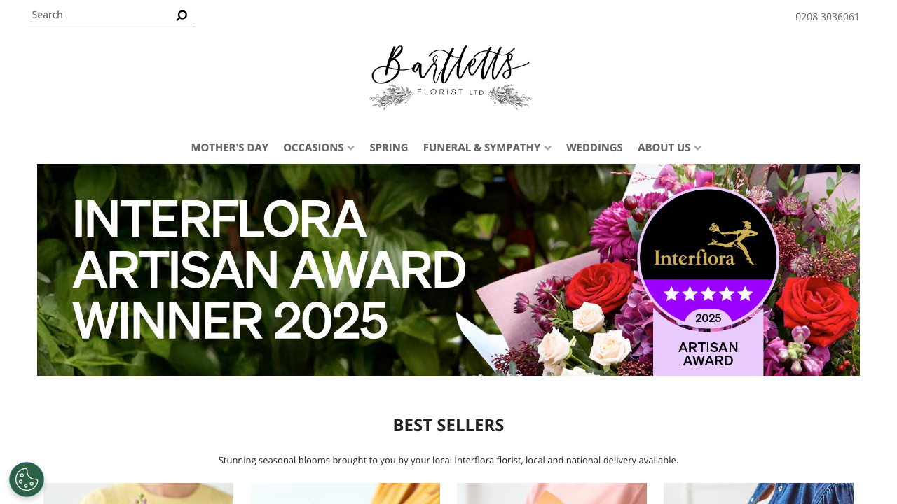 BARTLETTS FLORIST LTD website preview