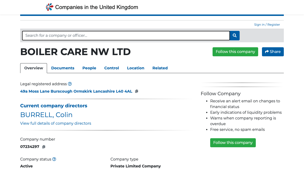 BOILER CARE NW LTD website preview