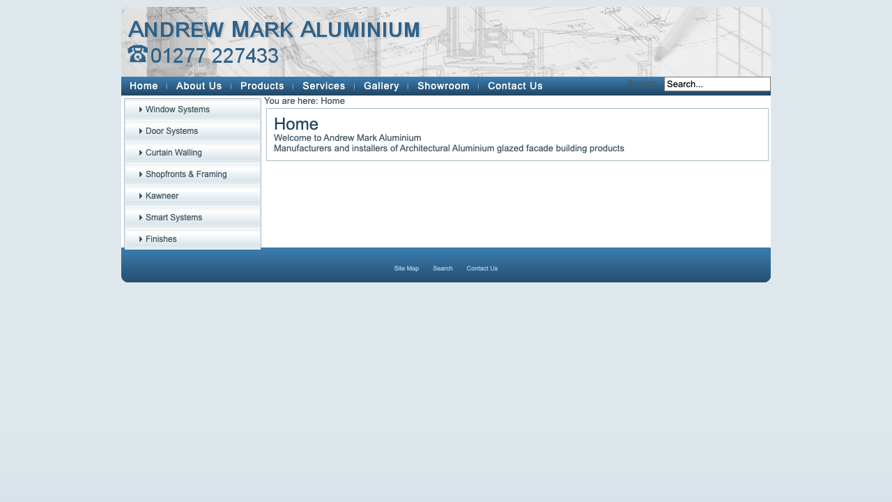 ANDREW MARK ALUMINIUM SHOPFRONTS LIMITED website preview