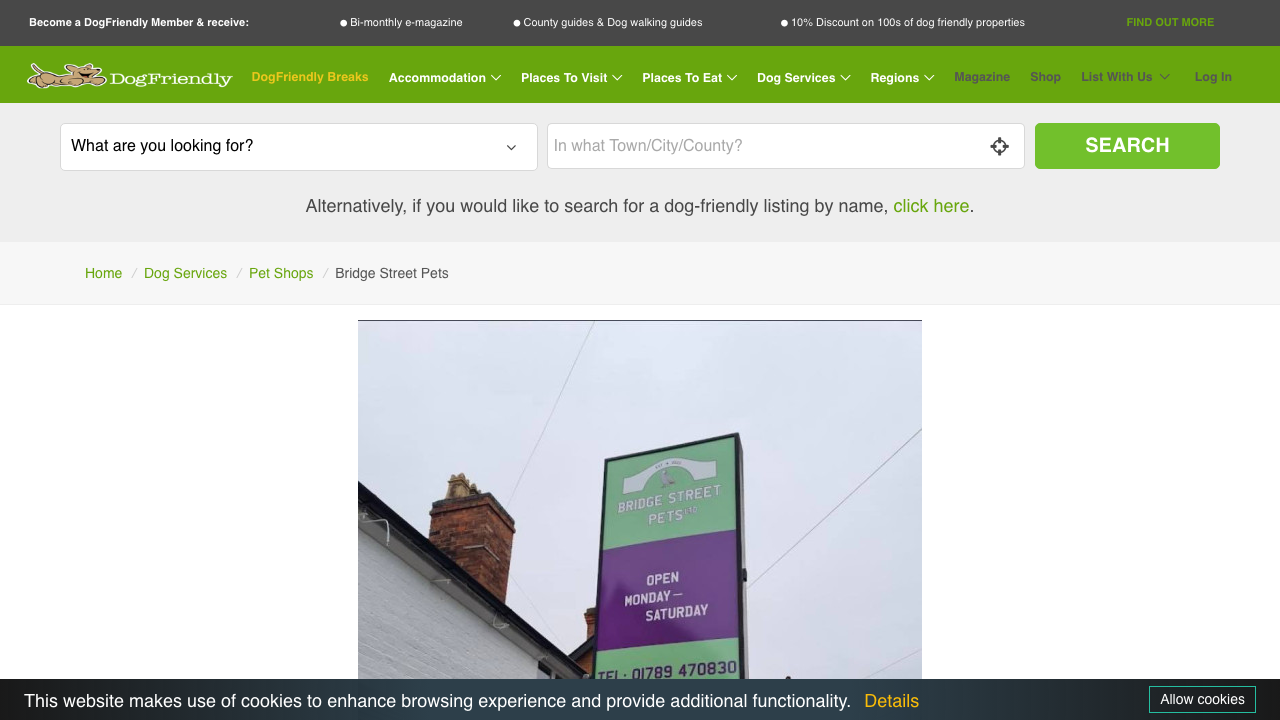 BRIDGE STREET PETS LTD website preview